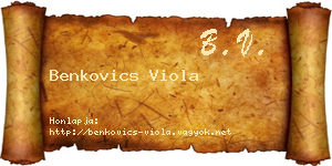 Benkovics Viola névjegykártya